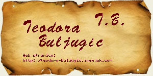 Teodora Buljugić vizit kartica